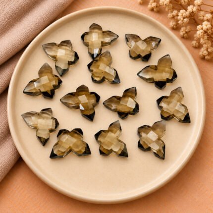 Smoky Quartz Butterfly 13mm