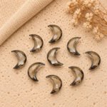 Smoky Quartz Faceted Moon Gemstone 17mm