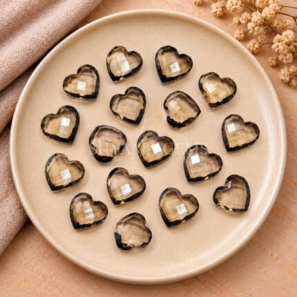 Smoky Quartz Heart Faceted 10mm Loose Gemstone