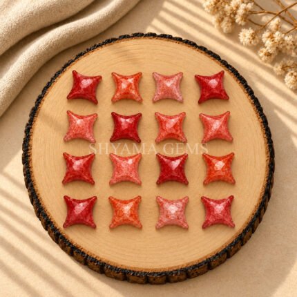 Strawberry Quartz Carved Ninja Star Loose Gemstone 15mm