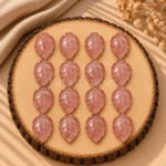 Strawberry Quartz Leaf Carved Gemstone 14x10mm
