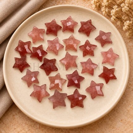 Strawberry Quartz Star Faceted Loose Gemstone 10mm