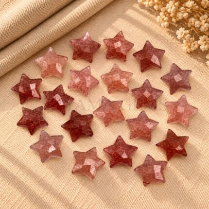 Strawberry Quartz Star Faceted Loose Gemstone 10mm