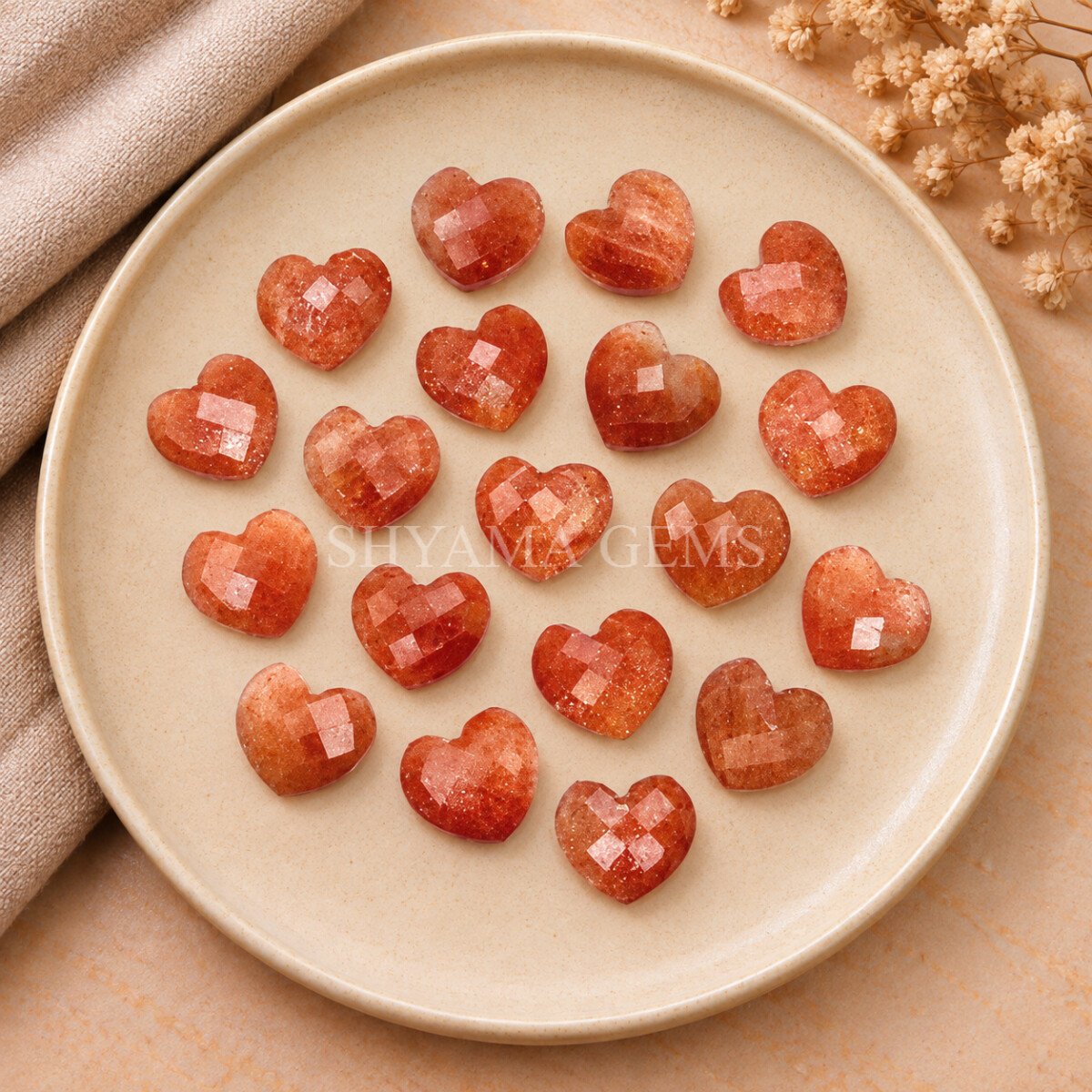 Sunstone Heart Faceted 10mm Loose Gemstone Sunstone Heart Faceted 10mm Loose Gemstone