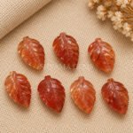 Sunstone Leaf Carved Gemstone 14x10mm