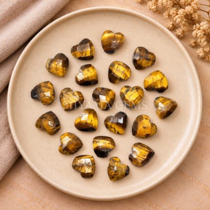 Tiger Eye Heart Faceted 10mm Loose Gemstone