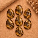 Tiger Eye Cowrie Shell Carved Loose Gemstone 20×15mm