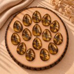 Tiger Eye Cowrie Shell Carved Loose Gemstone 20×15mm