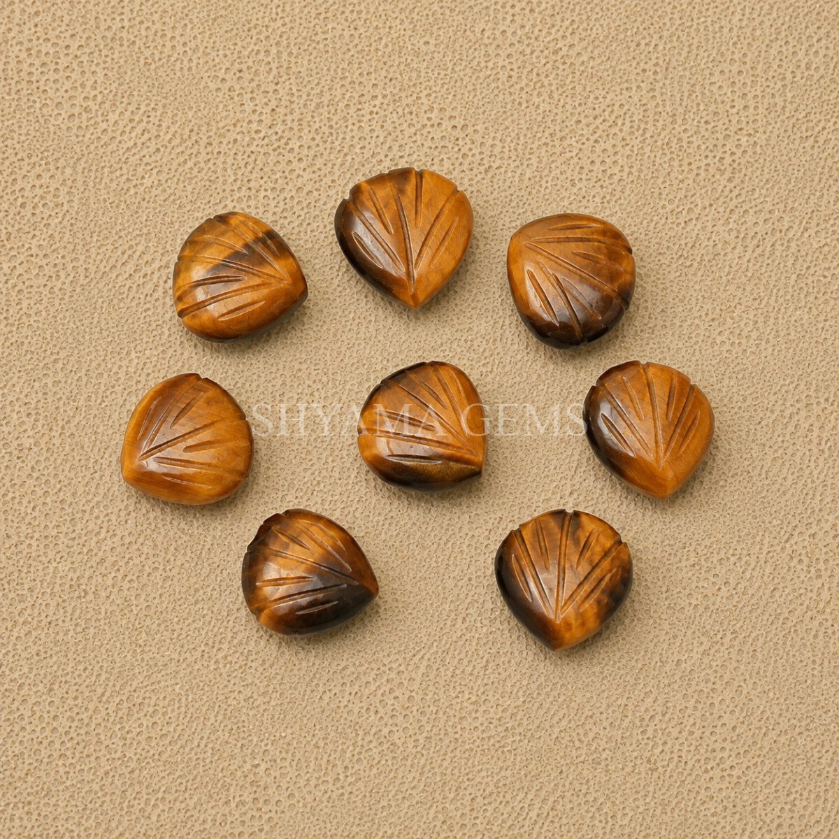 Tiger Eye Carved Shell Gemstone 12mm Tiger Eye Carved Shell Gemstone 12mm
