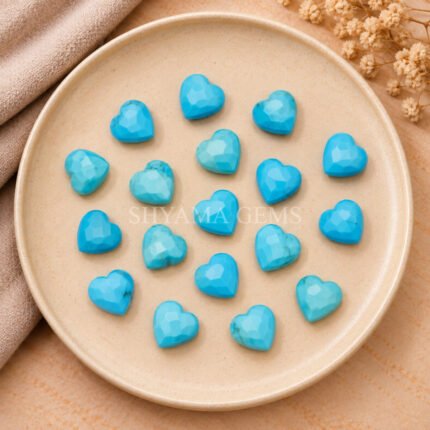 Turquoise Heart Faceted 10mm Loose Gemstone