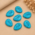 Turquoise Cowrie Shell Carved Loose Gemstone 20×15mm