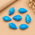 Turquoise Conch Shell Carved Gemstone 18×10mm