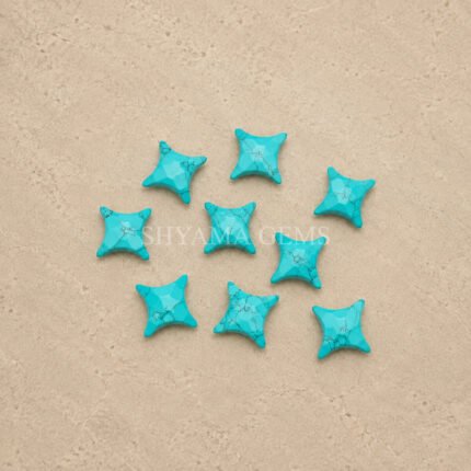 Turquoise Carved Ninja Star Loose Gemstone 15mm