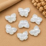White Moonstone Hand Carved Butterfly Gemstone 13mm