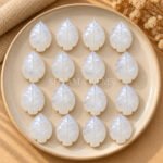 White Moonstone Leaf Carved Gemstone 14x10mm