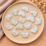 White Moonstone Hand Carved Butterfly Gemstone 13mm