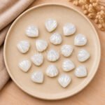 White Moonstone Carved Shell Gemstone 12mm