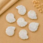 White Moonstone Shell Snail Nautilus Carved 20mm Gemstone