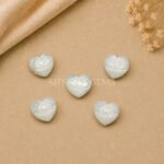 White Moonstone Carved Evil Eye Heart Loose Gemstone 12mm