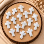 White Moonstone Faceted Cross Shape Loose Gemstone 15x10mm